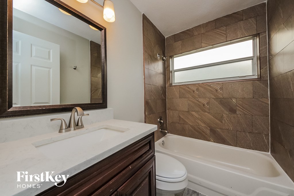 the bathroom is clean and ready for us to use