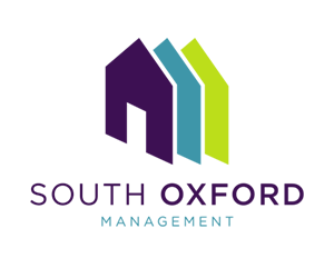 A logo for South Oxford Management featuring a stylized house shape.