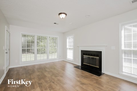 the living room is clean and ready to be used as a family room