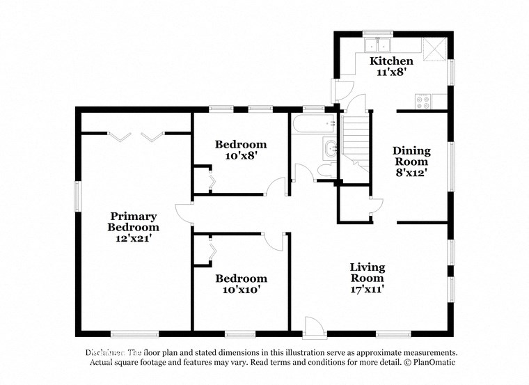 a floor plan of a house with a bedroom and a living room