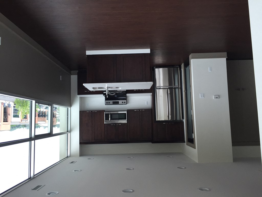 a view of the kitchen from the living room