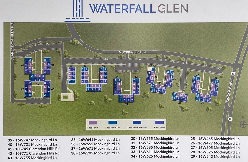 a site plan of the waterfall residential