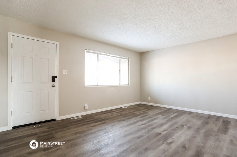 the spacious living room of our studio apartment at university heights affordable housing
