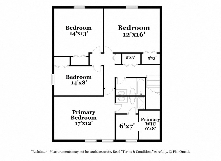 a floor plan of a house with a bedroom and a bathroom