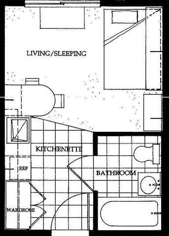 Studio Apartments Floor Plan 1