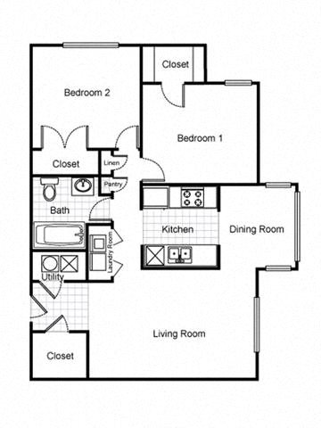 2 Bedroom 1 Bath 2D Floorplan 2 Bedroom 1 Bath 2D FloorplanLafayette Village Apartments property logo Jersey City, NJ