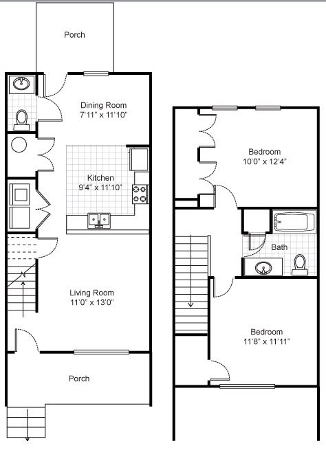 Legends Park Apartments Floor Plans Two Bedroom Townhouse Apartment Floor Plan 2