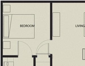 2 Bedroom 2 Bath Garden 2D Floorplan 2 Bedroom 2 Bath Garden 2D Floorplan_North Sarah Apartments, St. Louis, MO