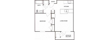 1 Bedrooom 1 Bath 2D Floorplan-Brookshire Senior Living, Lawrenceville, NJ