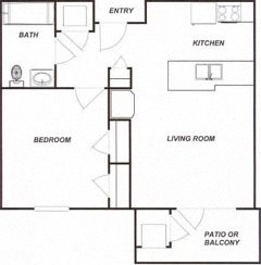 1 Bedroom 1 Bath 2D Floorplan 1 Bedrooom 1 Bath 2D Floorplan-Brookshire Senior Living, Lawrenceville, NJ