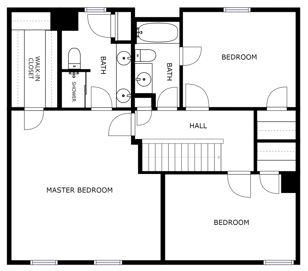 a blueprint of a floor plan of a house