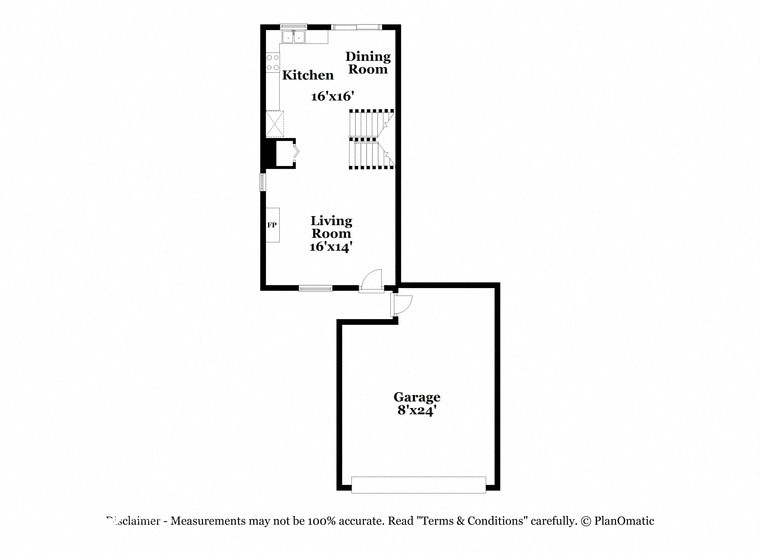 a floor plan of a house with a bedroom and a living room