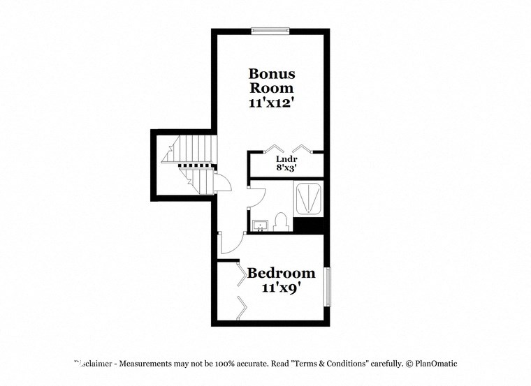 a floor plan for a bonus room with a bedroom and a balcony