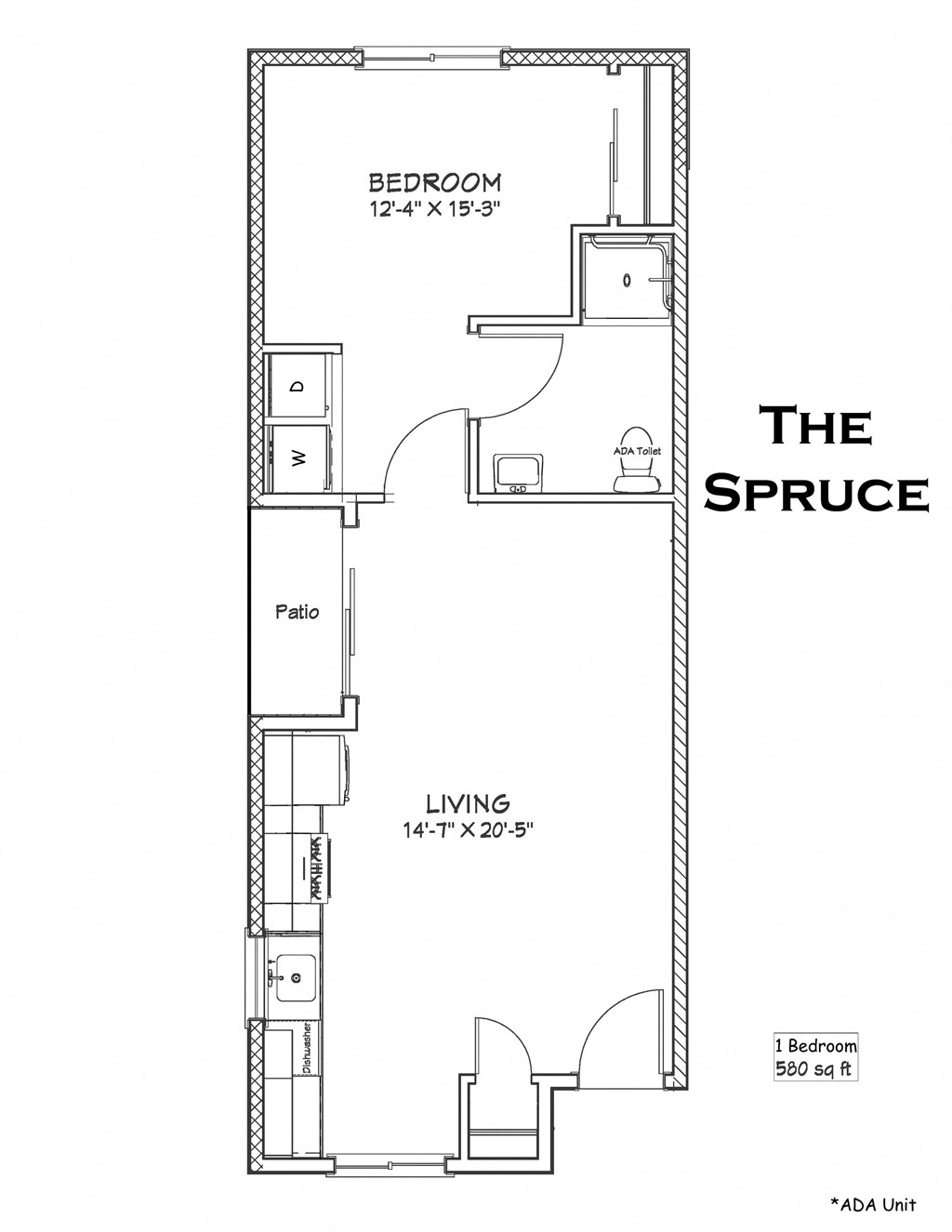 a floor plan of a small house with a bedroom and a living room