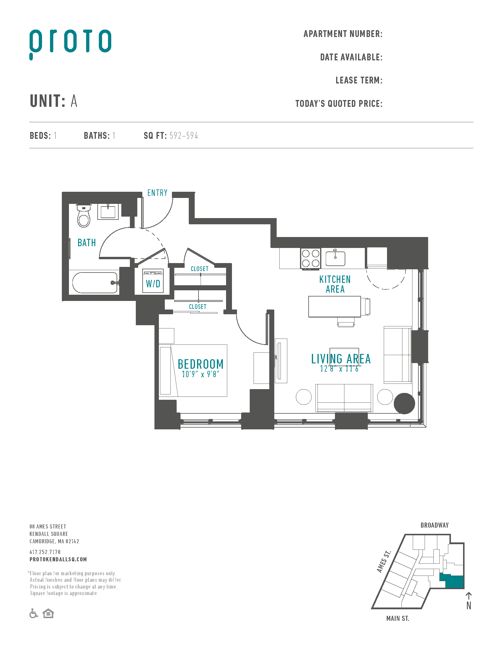 1 Bed/1 Bath-A