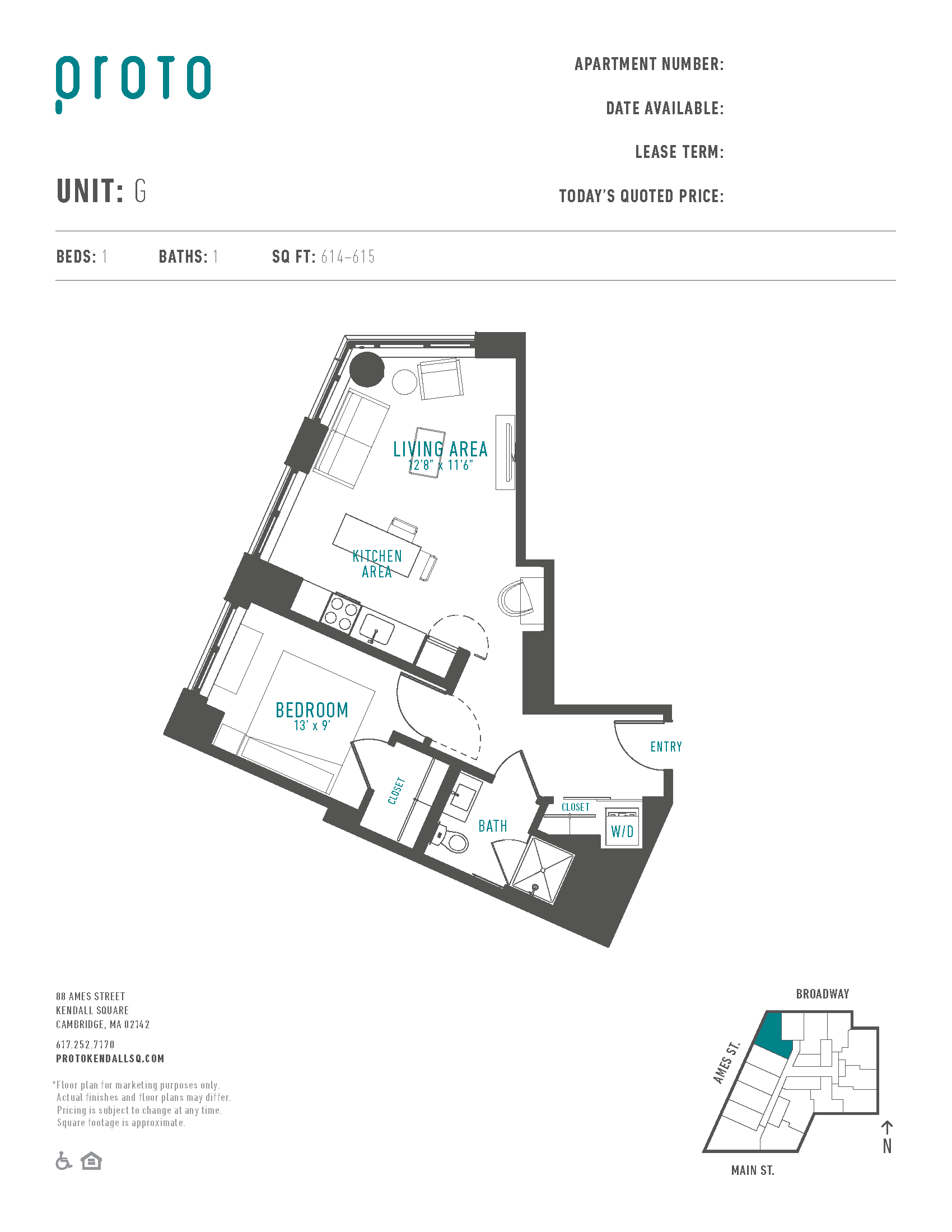 1 Bed/1 Bath-G