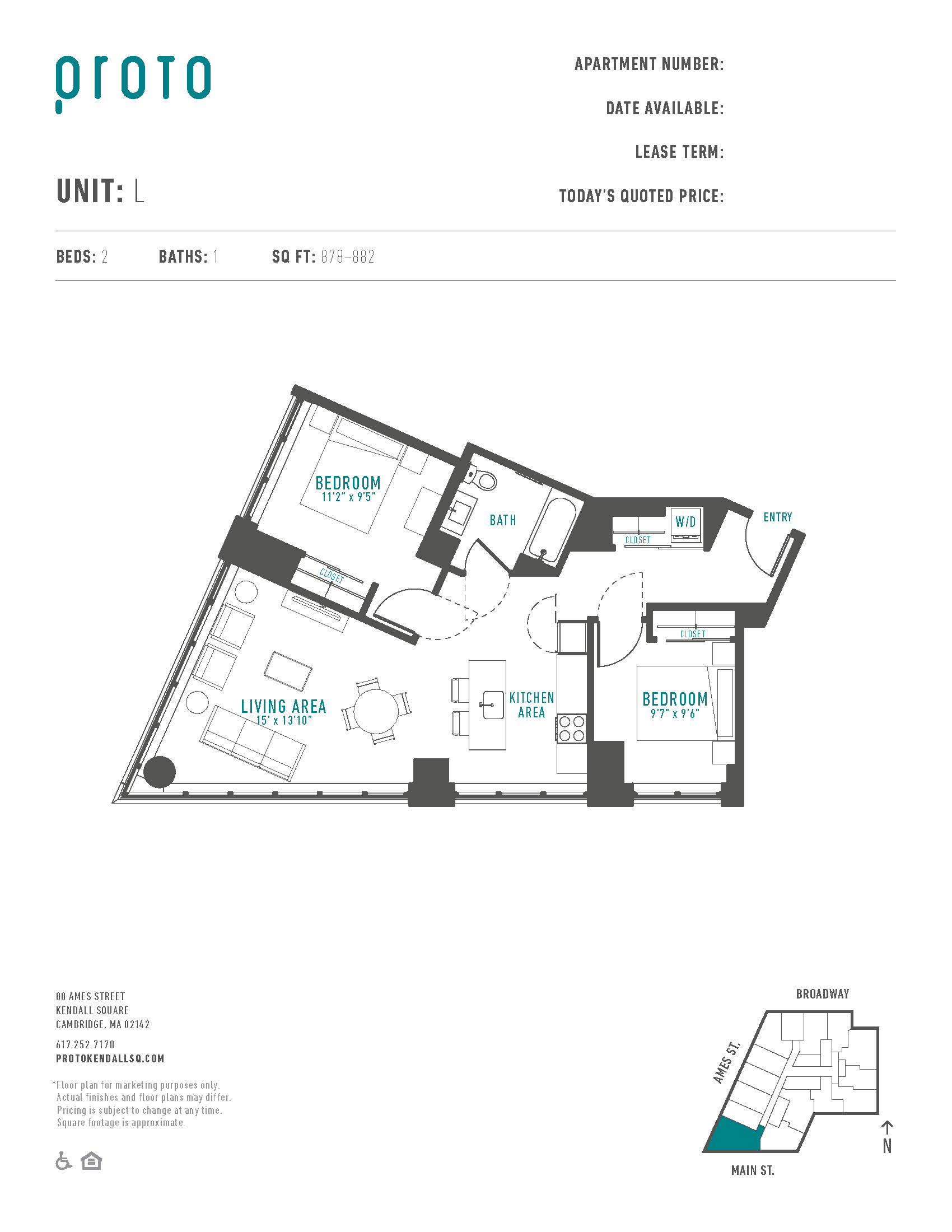 2 Bed/1 Bath-L