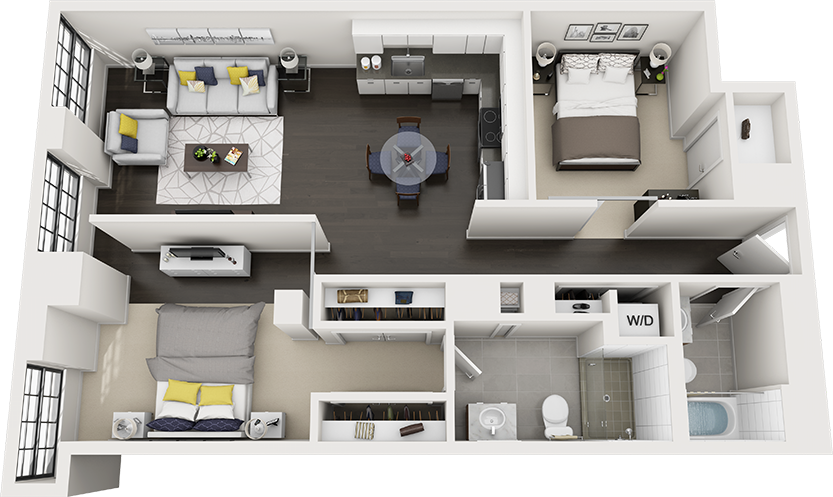 1 Bed/2 Bath Den-a20e