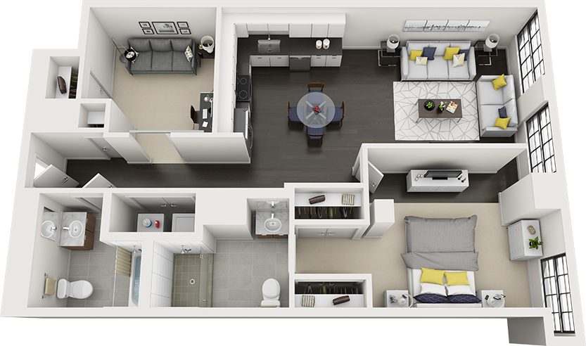 1 Bed/2 Bath Den-a20n