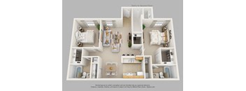 Two Bedroom Two Bath Floor Plan