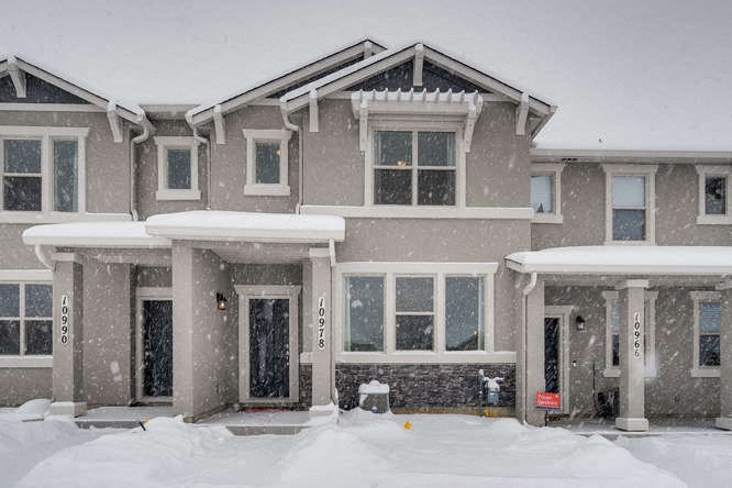 a house covered in snow