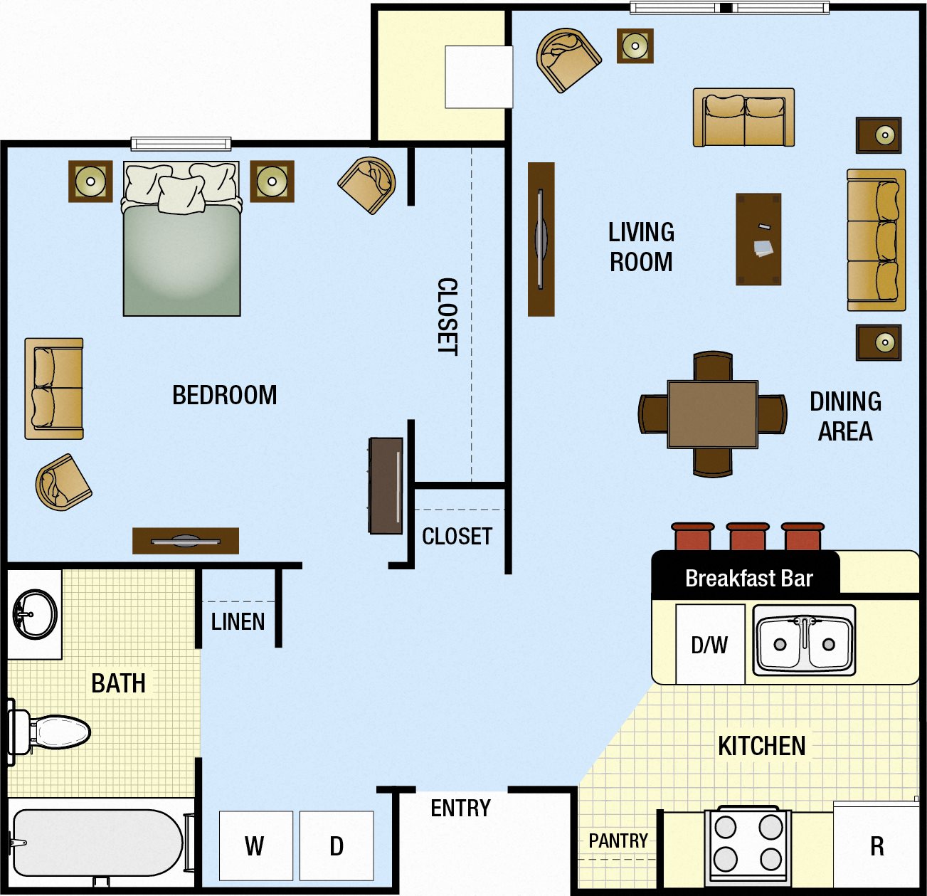 Lexington Club at Galleria Apartments for rent in Poughkeepsie, NY. Make this community your new home or visit other ConcordRENTS communities at ConcordRENTS.com. One bedroom floor plan