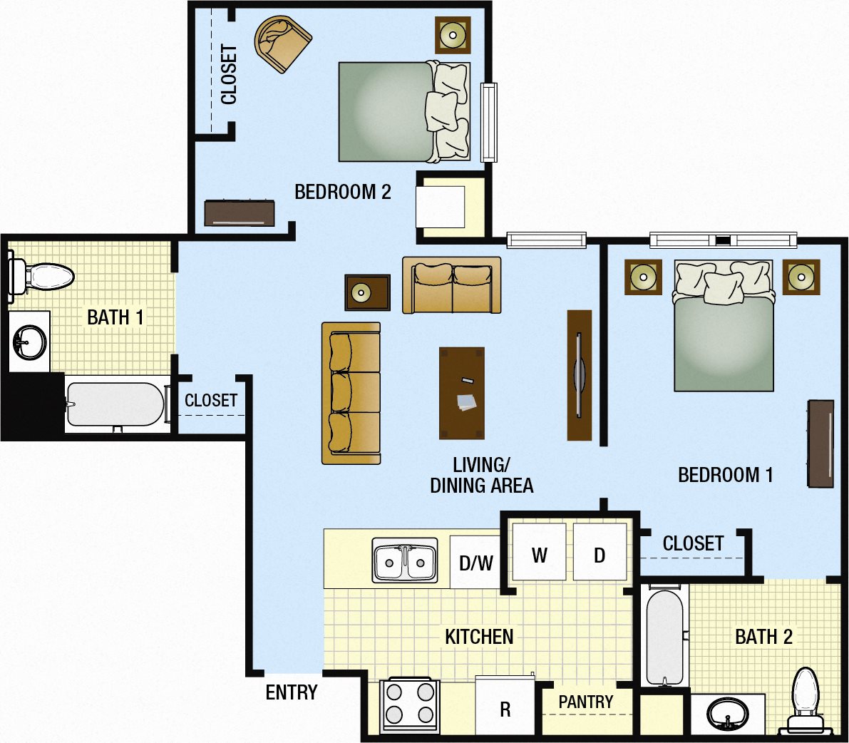 Lexington Club at Galleria Apartments for rent in Poughkeepsie, NY. Make this community your new home or visit other ConcordRENTS communities at ConcordRENTS.com. Two bedroom floor plan