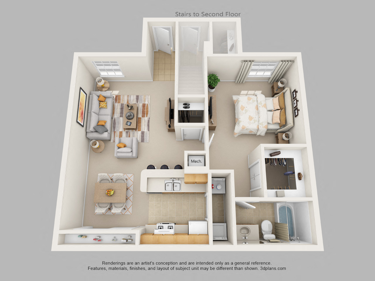 One bedroom floor plan