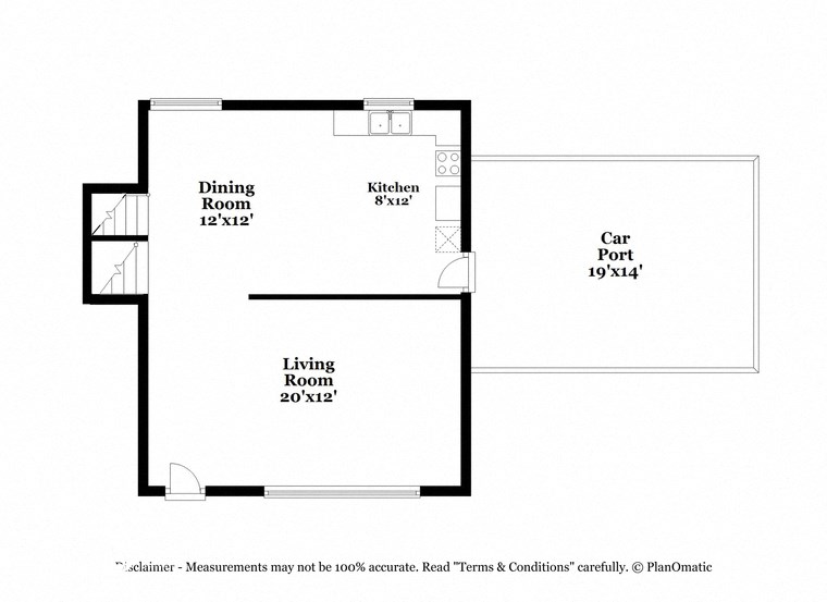 a floor plan of a house with a bedroom and a living room