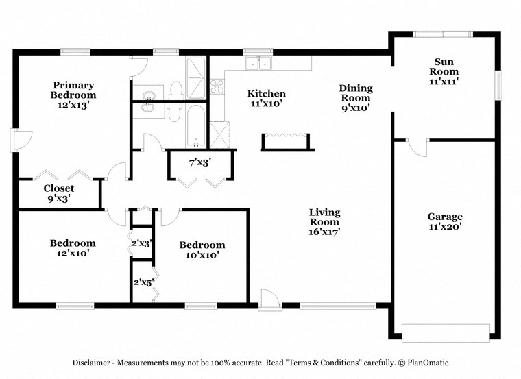 a floor plan of a house with a bedroom and a living room