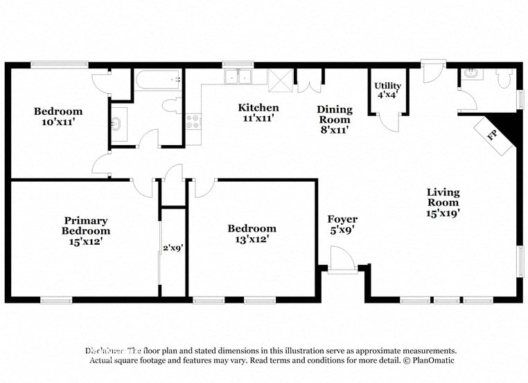 the schematic floor plan of the residence