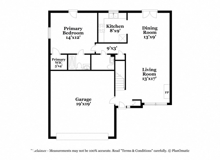 a floor plan of a house with a bedroom and a living room