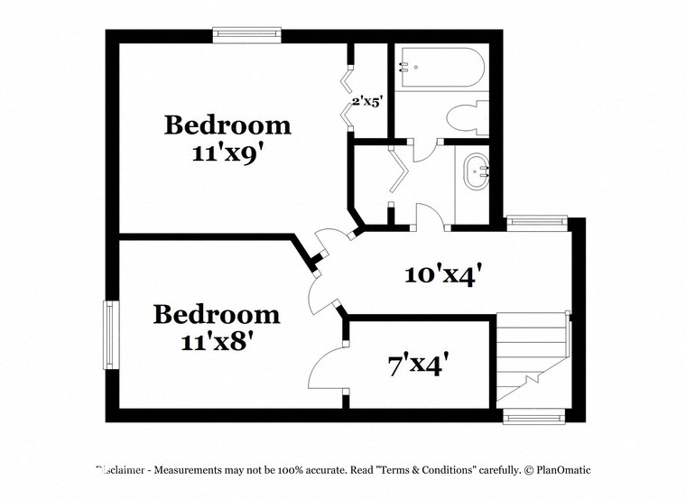 a floor plan of a house with a bedroom and a bathroom
