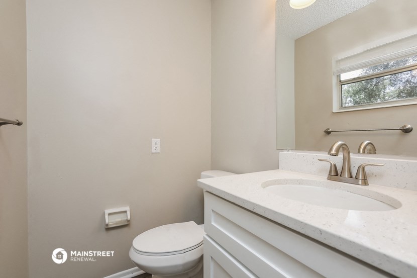 the bathroom is clean and ready for us to use