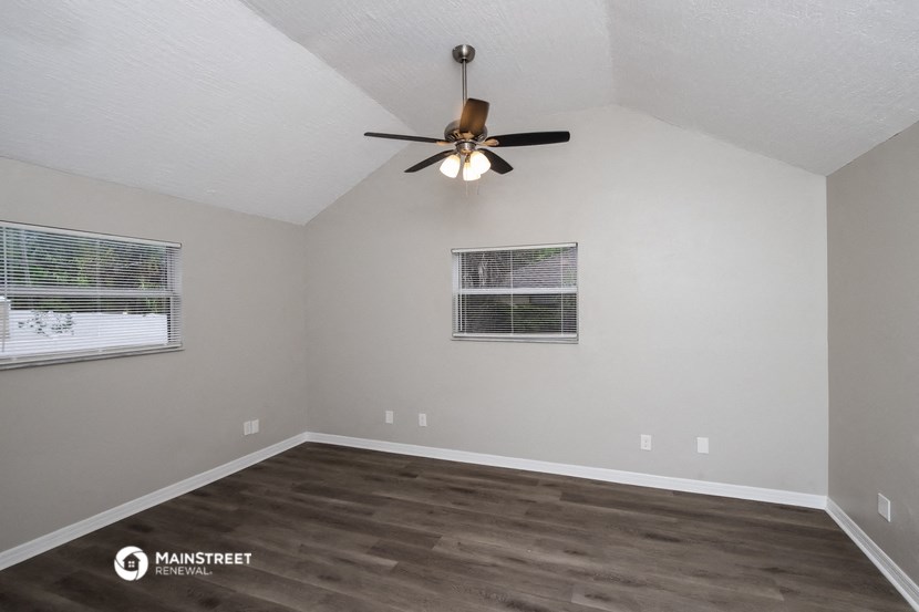 the spacious living room of our two bedroom apartment at university heights affordable housing
