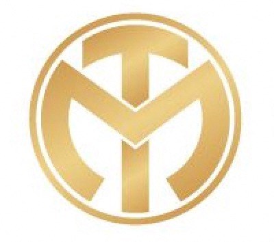 A golden logo with the letters "T" and "M" intertwined.