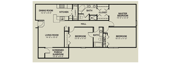 3 Bed 2 Bath Ph 1 Upstairs Sunroom