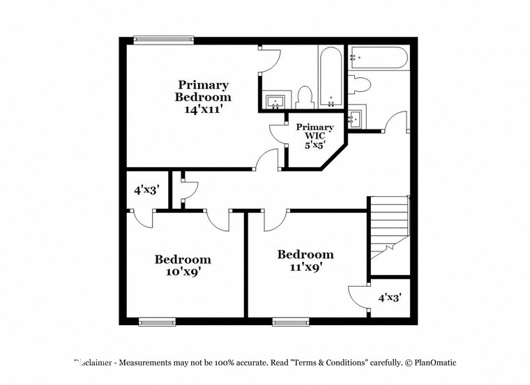 the floor plan of the third level of the apartment building