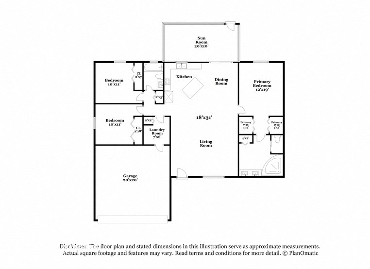 the schematic floor plan of the residence