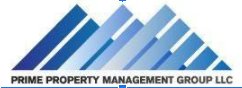 the logo for prime property management