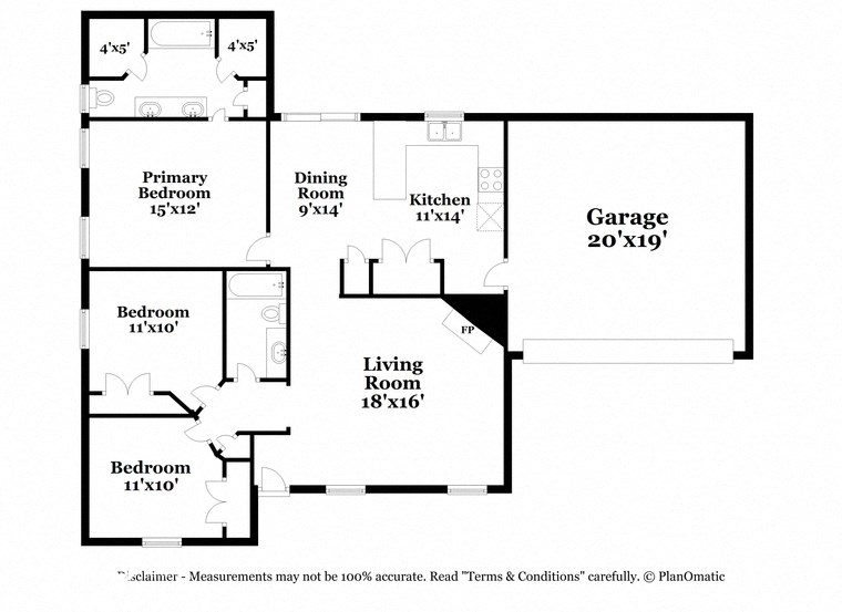 a floor plan of a house with a bedroom and a living room