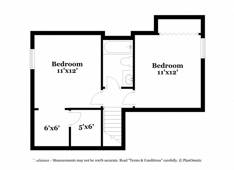 a floor plan of a house with a bedroom and a bathroom
