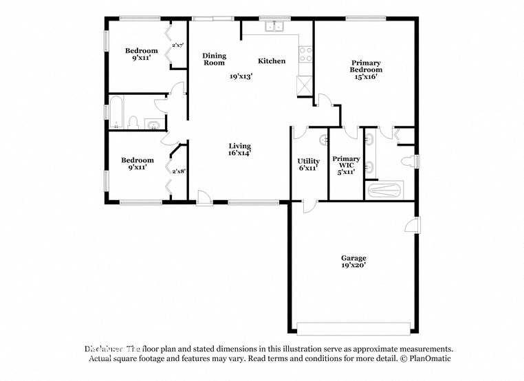 the schematic diagram of the floor plan of the house