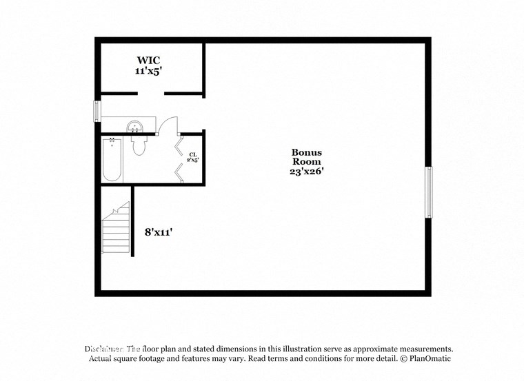 a floor plan of a house with a bedroom and a bathroom