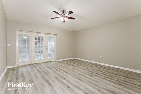 the living room is clean and ready to be staged