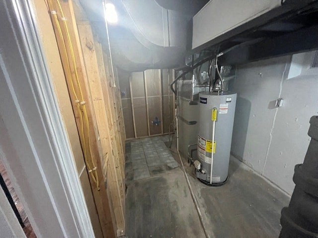 the bathroom is being remodeled and the furnace and water heater are on the floor