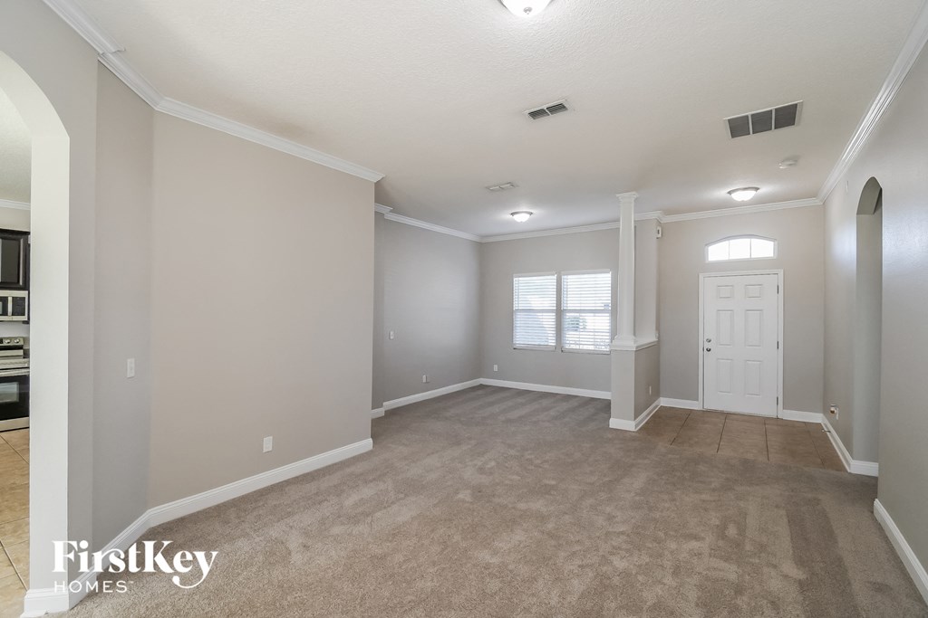 the living room and dining room are spacious and ready for you to use