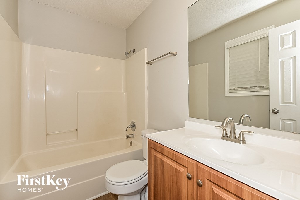 the bathroom is clean and ready to use