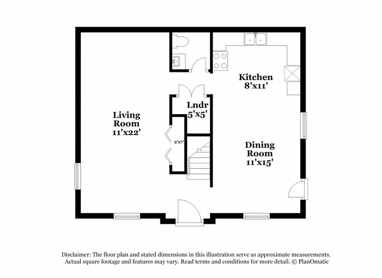 a floor plan of a house with a bedroom and a living room