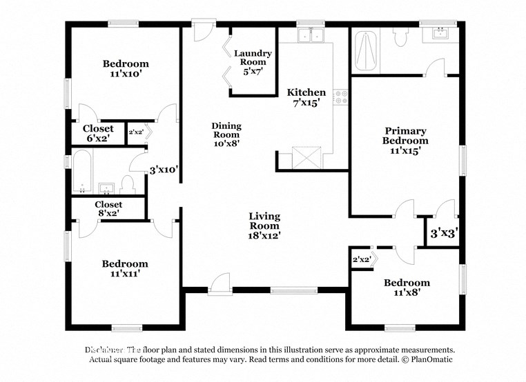 this floor plan is an approximation of the floor plan for a 1 bedroom apartment
